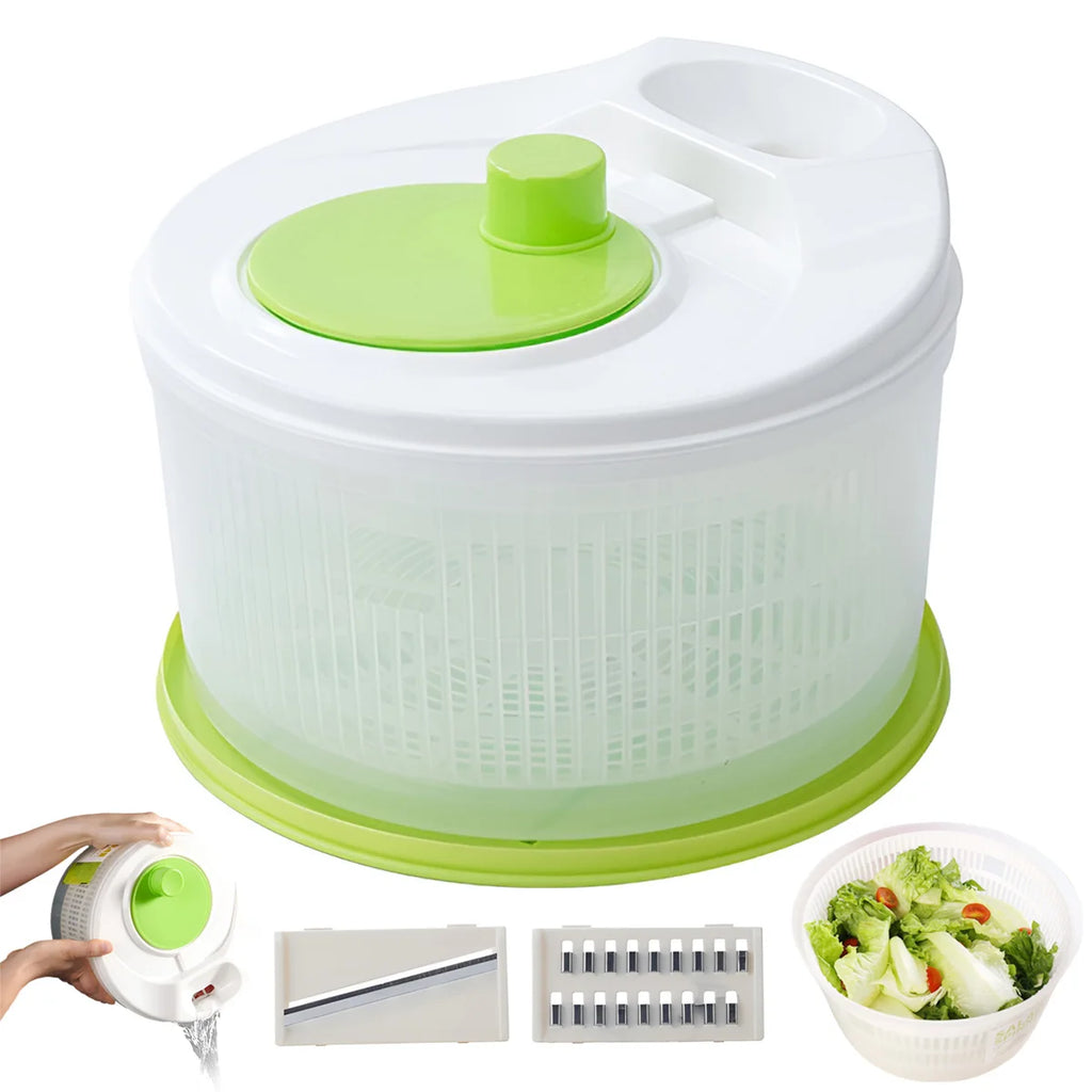 Kitchen Salad Vegetable Dehydration and Cutting 2-in-1 Dehydrator Household Dish Shaker Hand Cranked Water Shaker