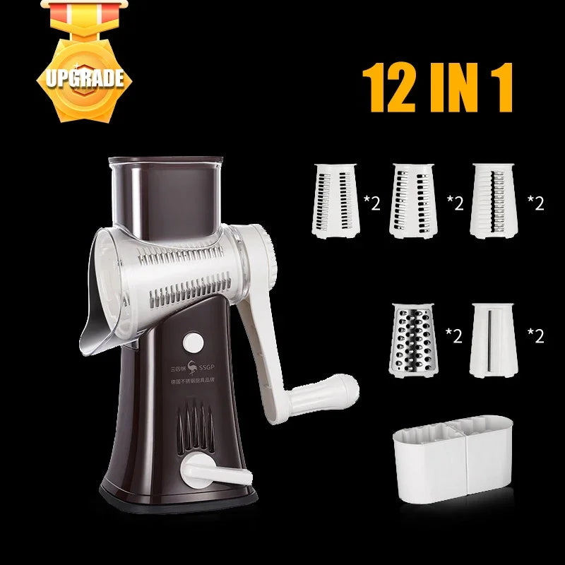 12-in-1 Manual Vegetable Cutter Grater Set Kitchen Utensils Carrot Potato Peeler Slicer - Kitchen Accessory for Vegetables